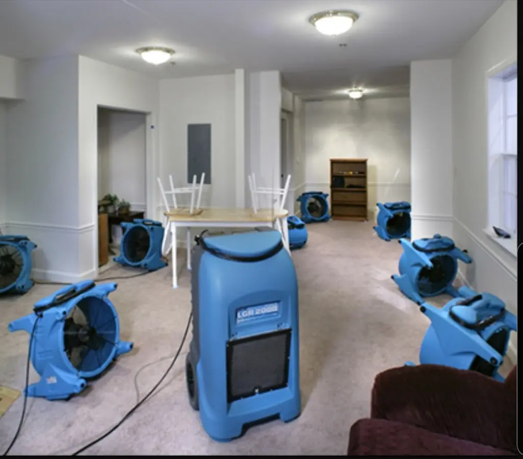Air movers and dehumidifier setup for Water Extraction & Removal in Hidden Valley Lake